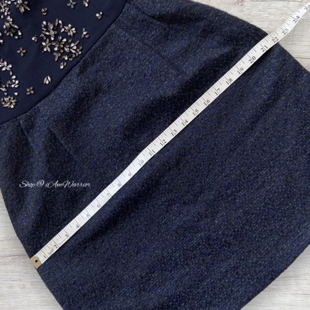 J.Crew Collection Rare Navy Crystal-Embellished Tweed Dress *shop@iAmWarrior